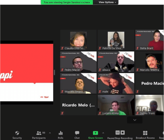Chamada de vídeo em equipe